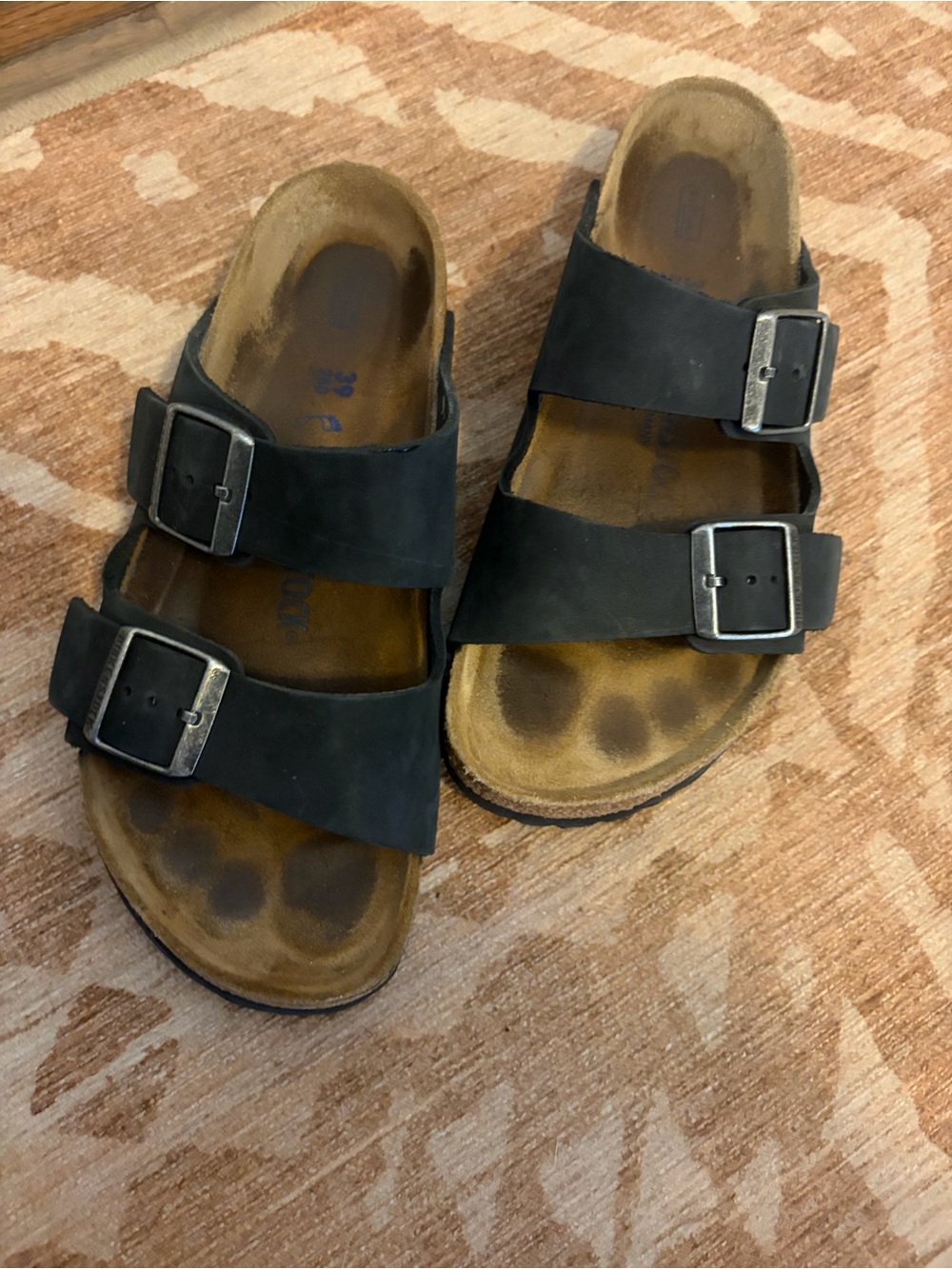Black Arizona Two Strap Birkenstocks